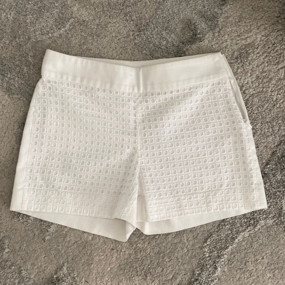 J crew white textured shorts